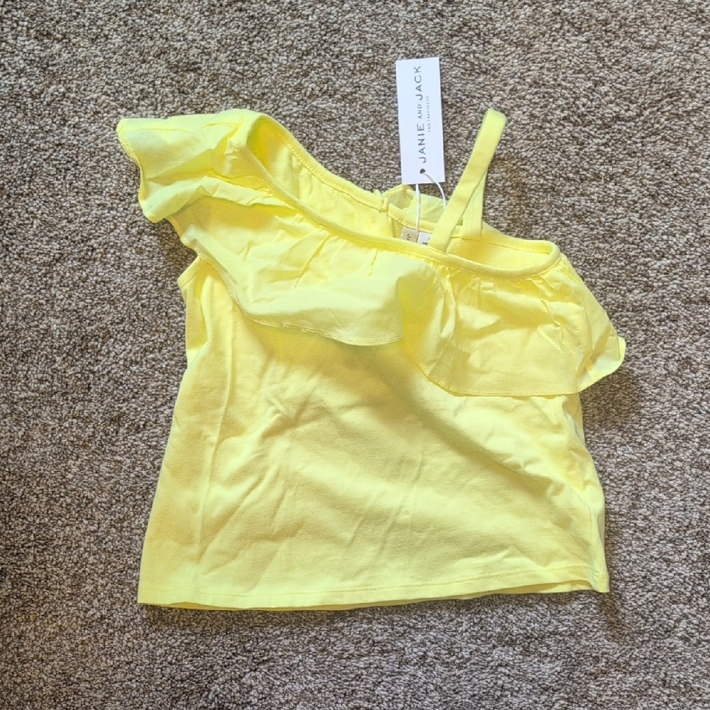 Janie and Jack Sunny Yellow One-Shoulder Ruffle Tank 5